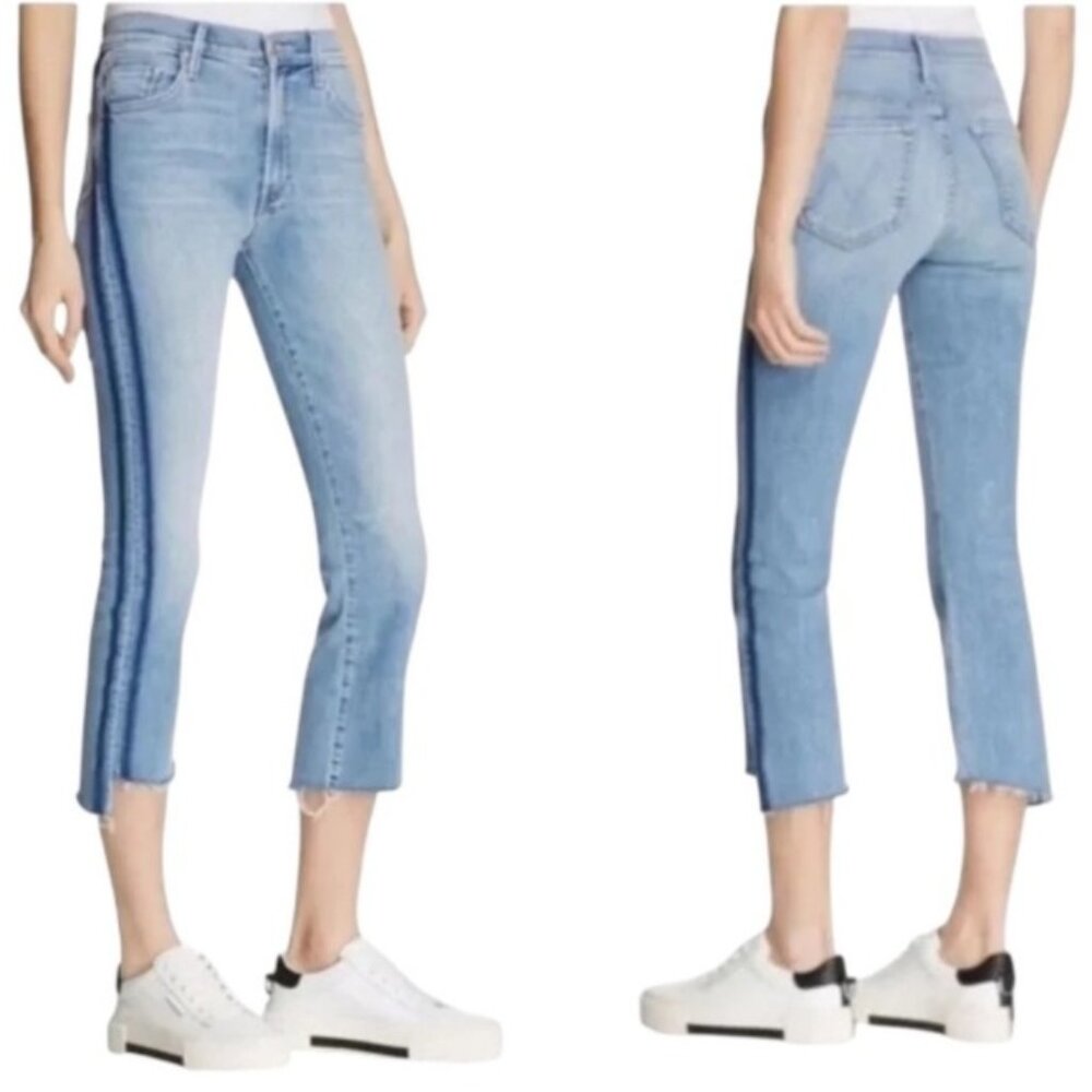 Mother Denim Insider Crop Fray Light Kitty Racer Size 26